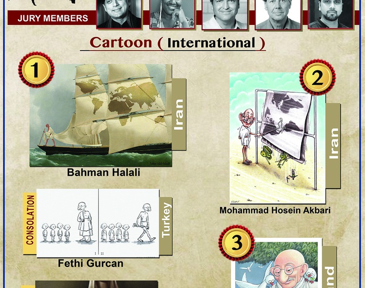 Winners of  the First International Cartoon/ Caricature Contest on Mahatma Gandhi-India 2022