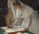Edmund Blair Leighton portrays the declaration of love and commitment in the presence of family