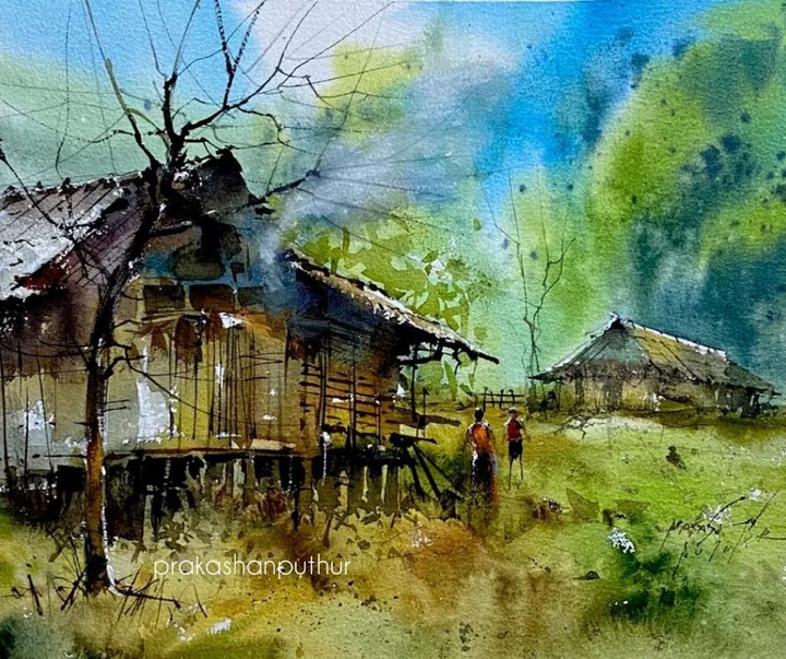 Gallery of Watercolor painting by Prakashan Puthur-India
