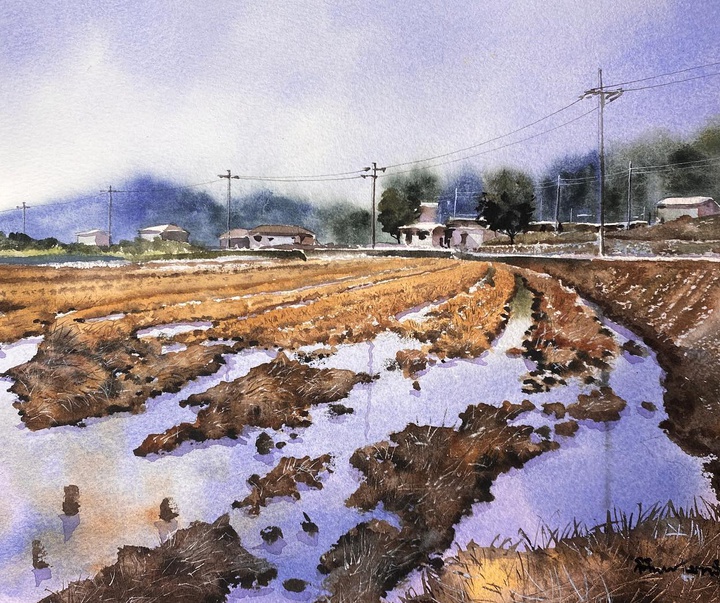 Gallery of Watercolor painting by Kitipong Maksin-Thailand