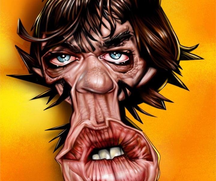 mick jagger caricature russ cook russell rolling stones cartoon