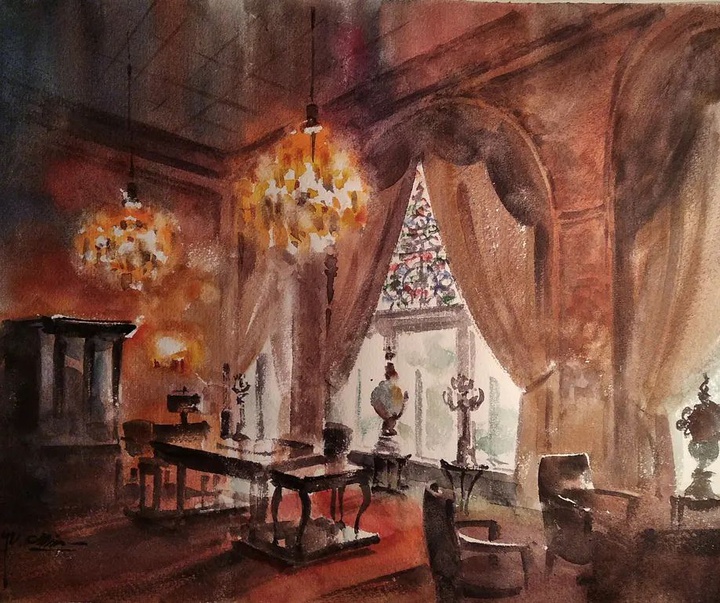 Gallery of Watercolor painting by Mahmood Samandarian- Iran