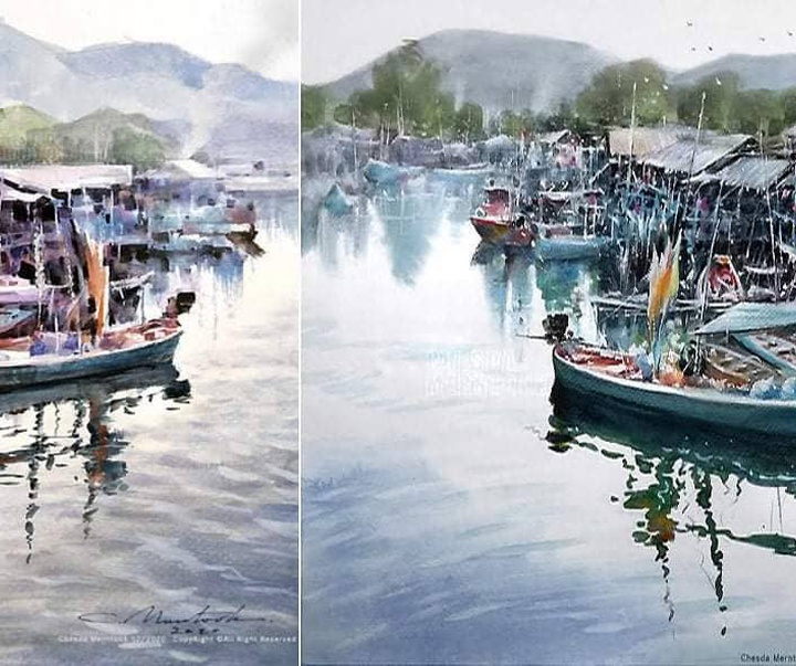 Gallery of Water color Painting by Chesda Merntook-Thailand