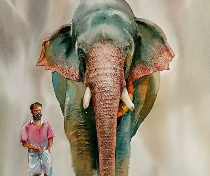 Gallery of Watercolor painting by Prakashan Puthur-India