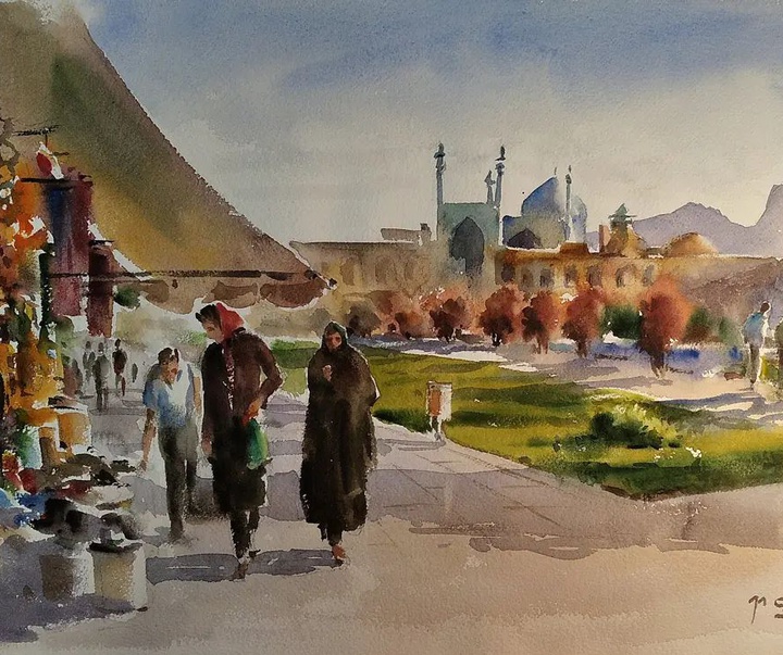 Gallery of Watercolor painting by Mahmood Samandarian- Iran