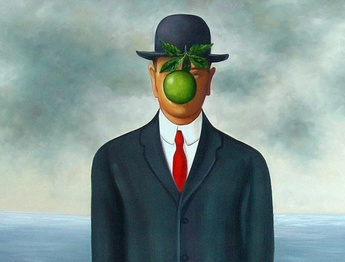 The painting of The son of the man by Rene Magritte