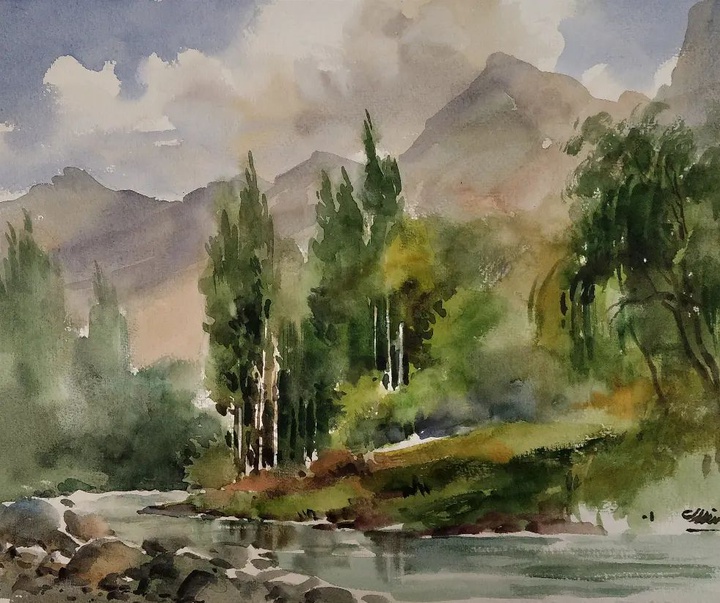 Gallery of Watercolor painting by Mahmood Samandarian- Iran