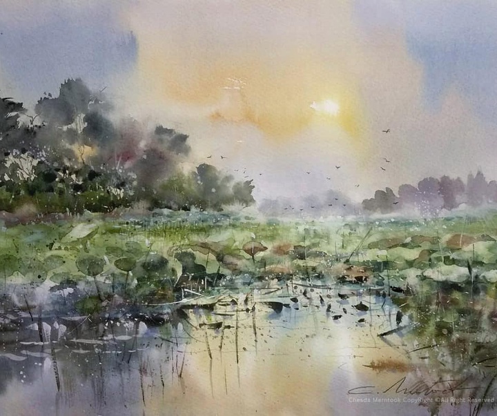 Gallery of Water color Painting by Chesda Merntook-Thailand