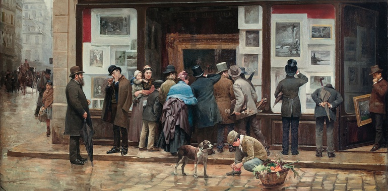 The shop window of the photo and painting gallery by Ferrer Miro