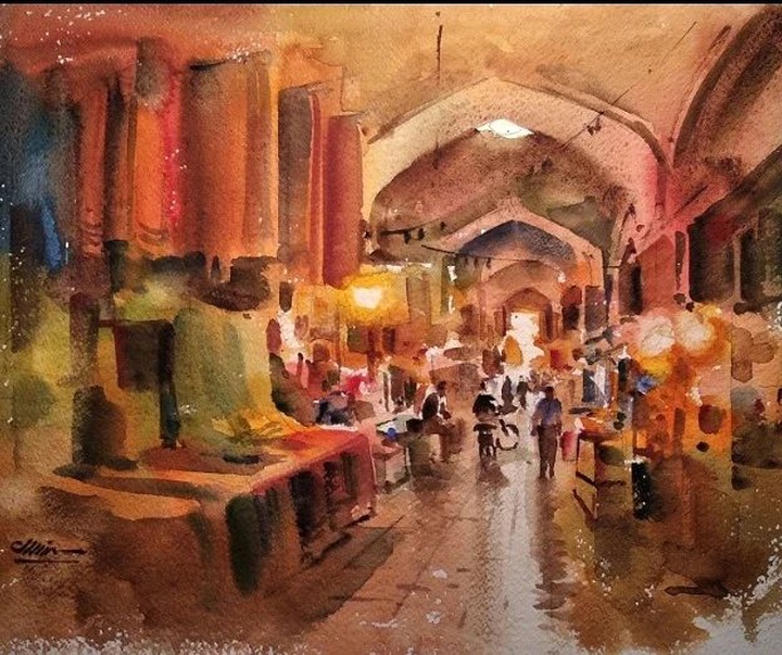 Gallery of Watercolor painting by Mahmood Samandarian- Iran