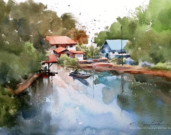 Gallery of Water color Painting by Chesda Merntook-Thailand