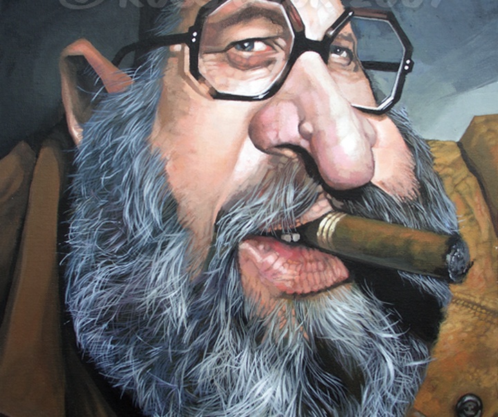 sergio leone caricature russ cook painting acrylic drawing sketc