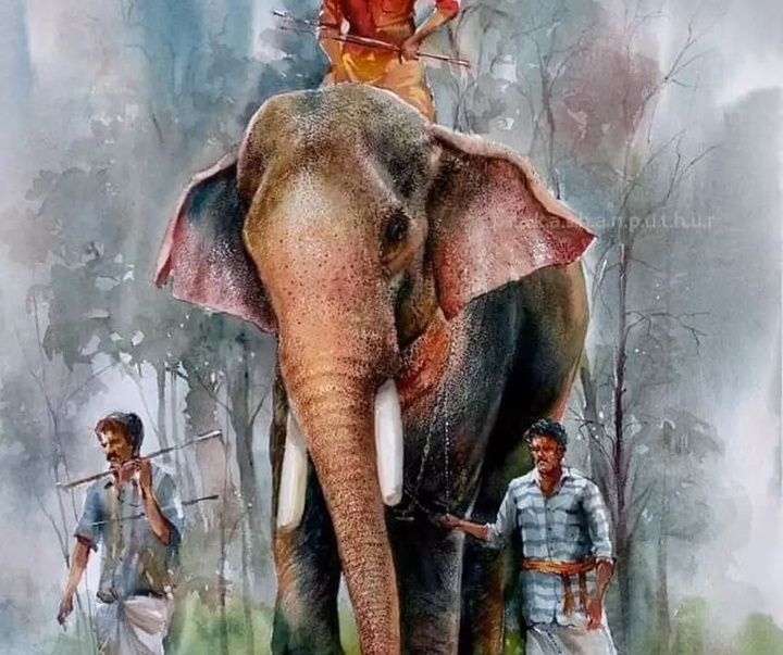 Gallery of Watercolor painting by Prakashan Puthur-India