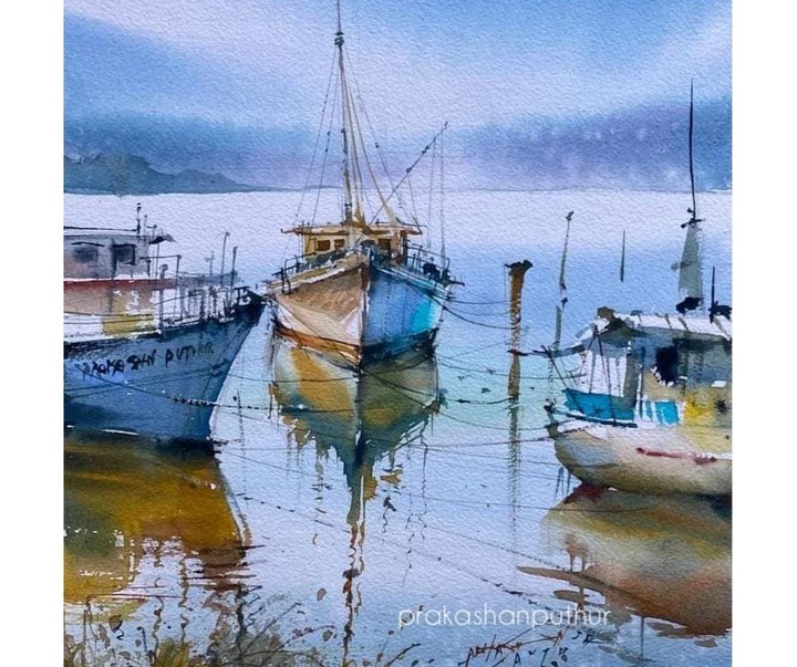 Gallery of Watercolor painting by Prakashan Puthur-India