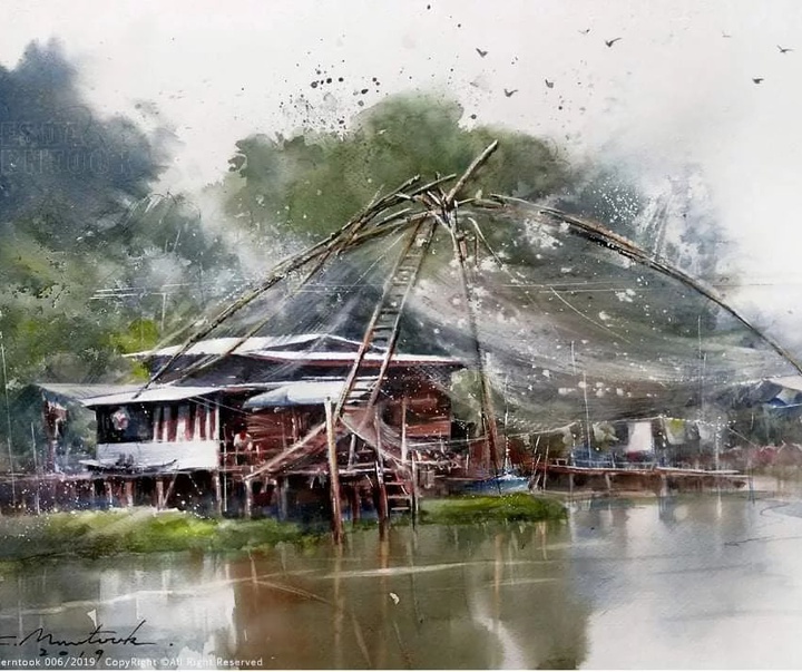 Gallery of Water color Painting by Chesda Merntook-Thailand