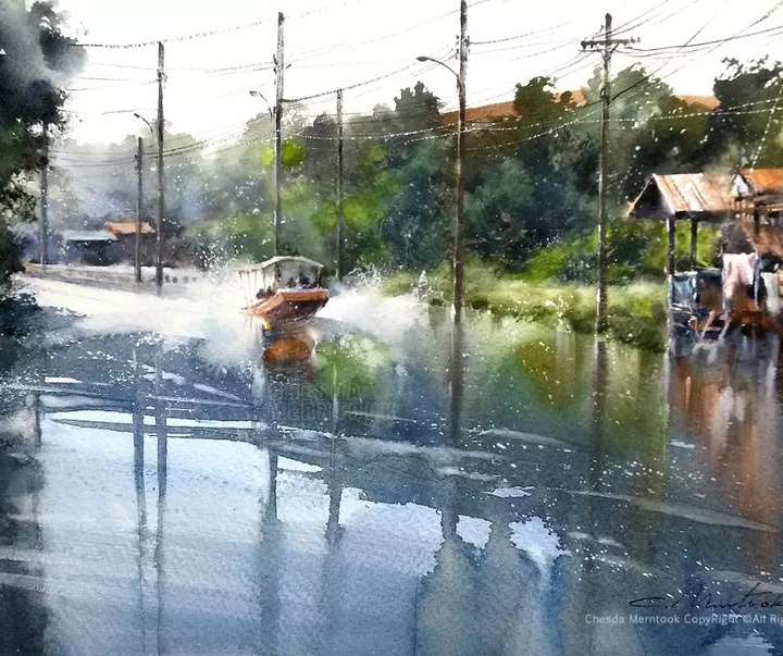 Gallery of Water color Painting by Chesda Merntook-Thailand