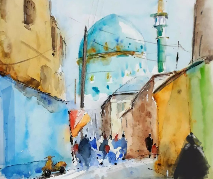 Gallery of Watercolor painting by Mahmoud Nateghi-Iran