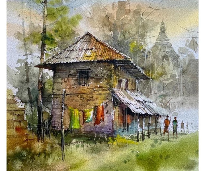 Gallery of Watercolor painting by Prakashan Puthur-India