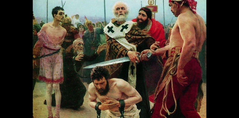 Saint Nicholas of Myra Saves Three Innocents from Death by Ilya Repin