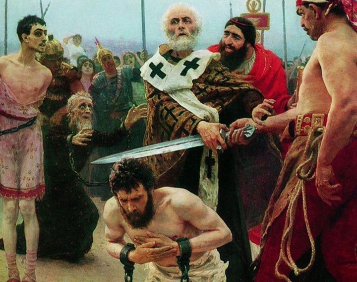 Saint Nicholas of Myra Saves Three Innocents from Death by Ilya Repin