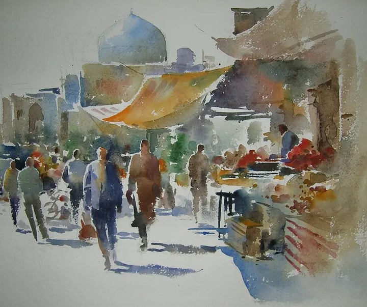 Gallery of Watercolor painting by Mahmood Samandarian- Iran