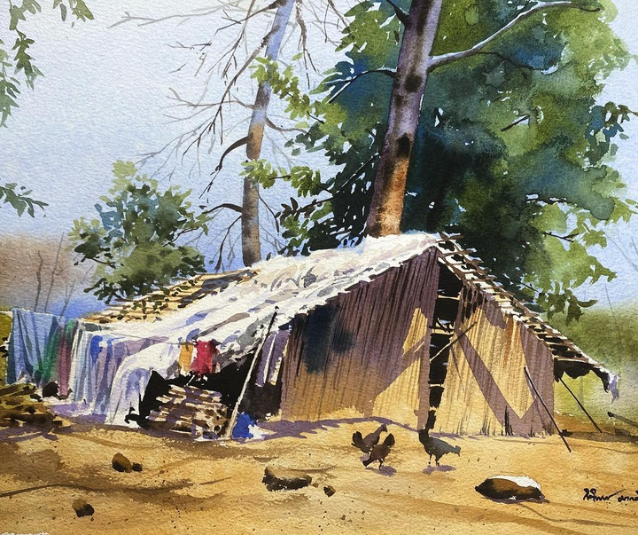 Gallery of Watercolor painting by Kitipong Maksin-Thailand