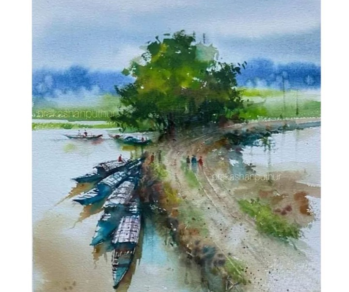 Gallery of Watercolor painting by Prakashan Puthur-India