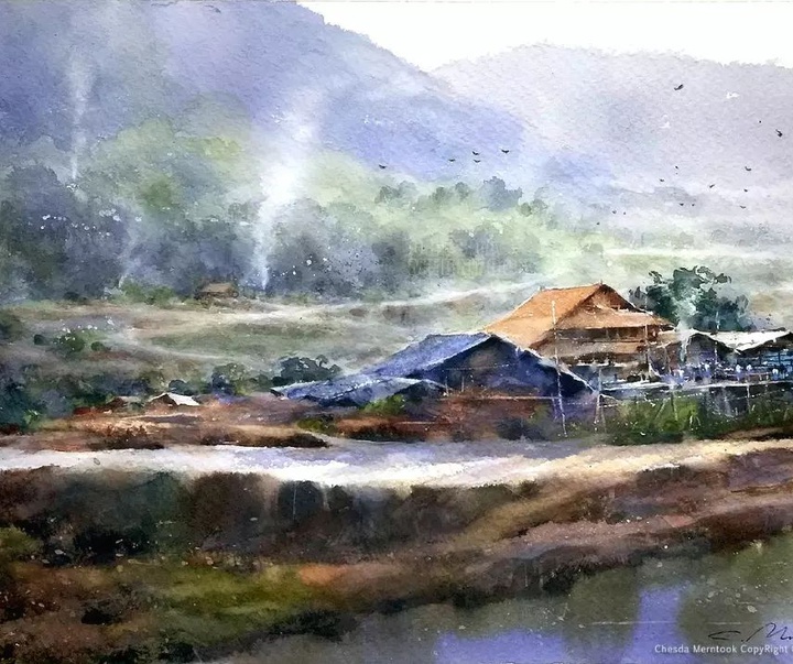Gallery of Water color Painting by Chesda Merntook-Thailand