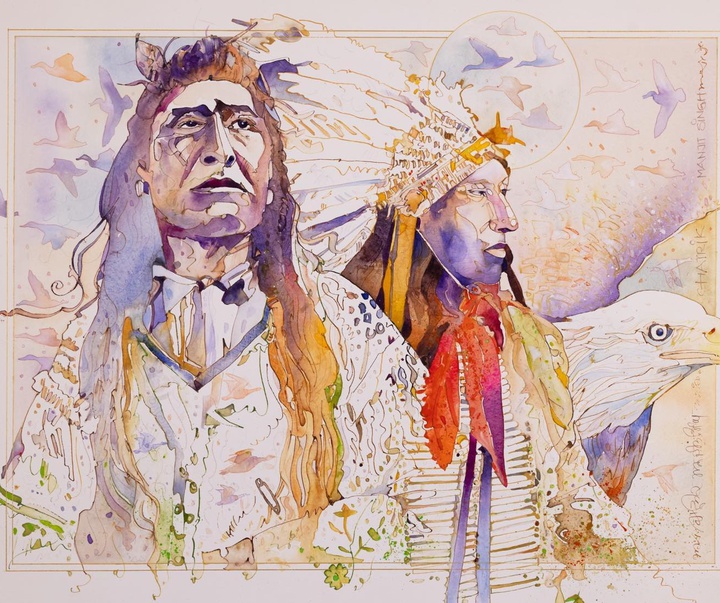 Gallery of Watercolor painting by Manjit Singh Chatrik-India