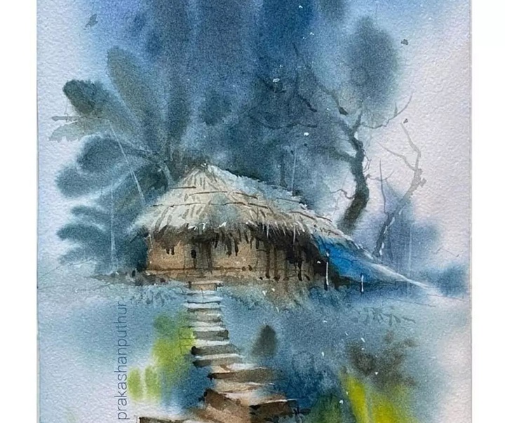 Gallery of Watercolor painting by Prakashan Puthur-India