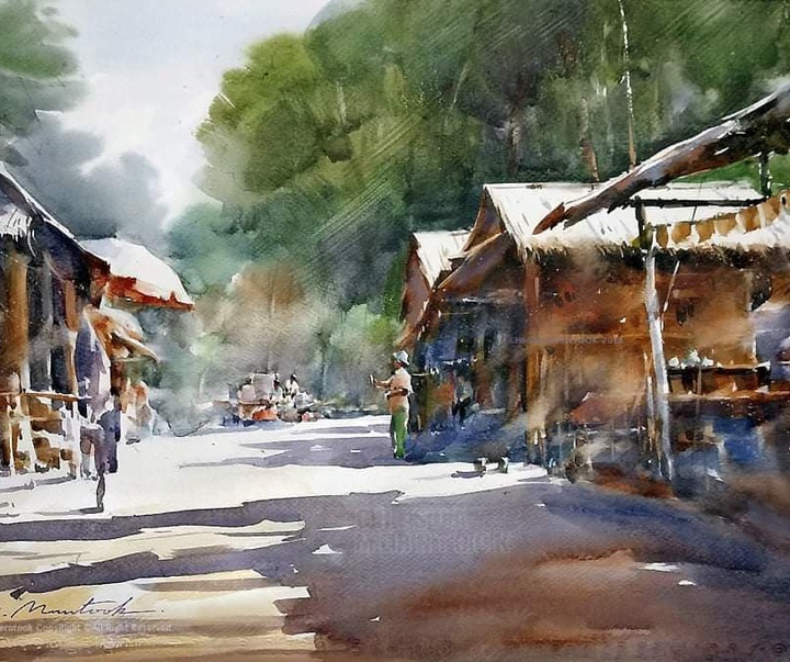 Gallery of Water color Painting by Chesda Merntook-Thailand