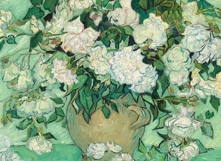 The painting of roses by Vincent van Gogh