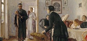 the unexpected return of a man by Repin