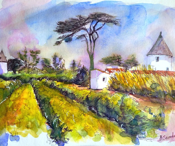 Gallery of  Drawing & Watercolor painting by Bernard Sombret-France