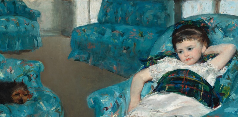 Little Girl in a Blue Armchair