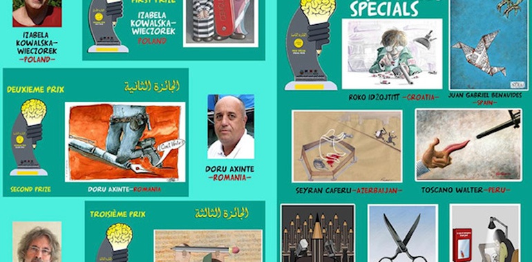 Winners of the 3rd edition of  the drawing festival press and cartoon Morocco 2021