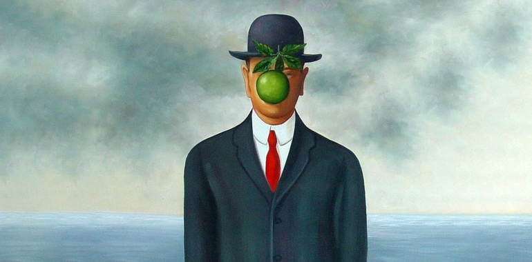 The painting of The son of the man by Rene Magritte