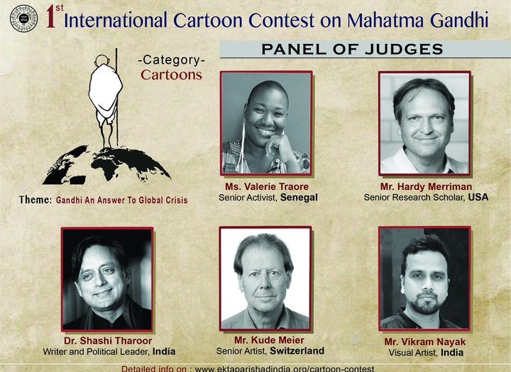 Jury of the First International Cartoon/ Caricature Contest-Gandhi-India 2022