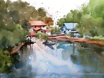 Gallery of Water color Painting by Chesda Merntook-Thailand
