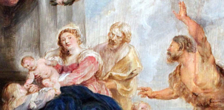 The painting of the Virgin Mary and the Child with Saints by Rubens