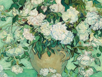 The painting of roses by Vincent van Gogh