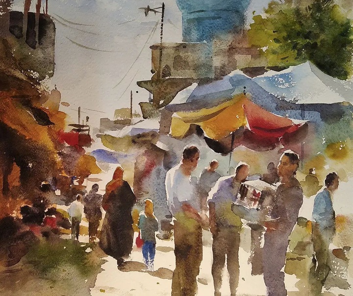 Gallery of Watercolor painting by Mahmood Samandarian- Iran