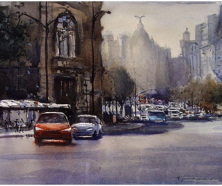 Gallery of Watercolor by Ricardo Azkargorta Celaya-Spain