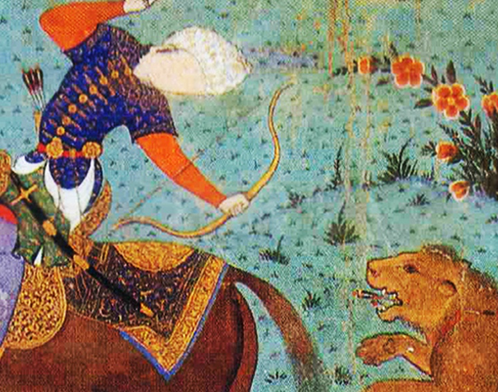 Painting of "Horse Hunter" attributed to Muzaffar Ali