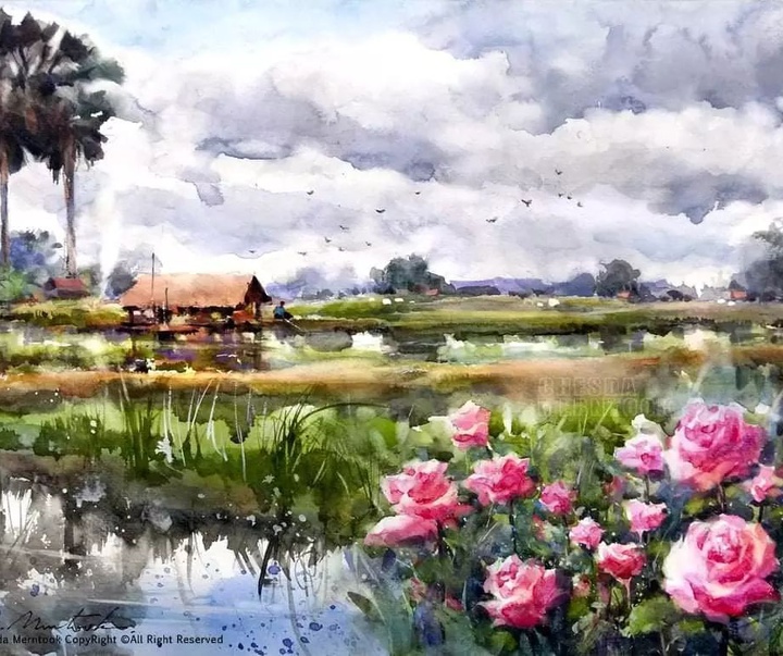 Gallery of Water color Painting by Chesda Merntook-Thailand