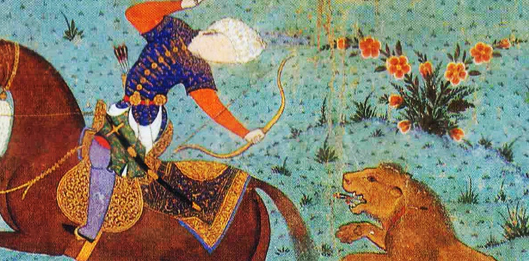 Painting of "Horse Hunter" attributed to Muzaffar Ali