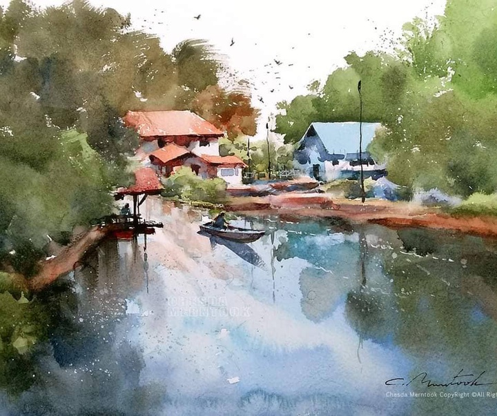 Gallery of Water color Painting by Chesda Merntook-Thailand