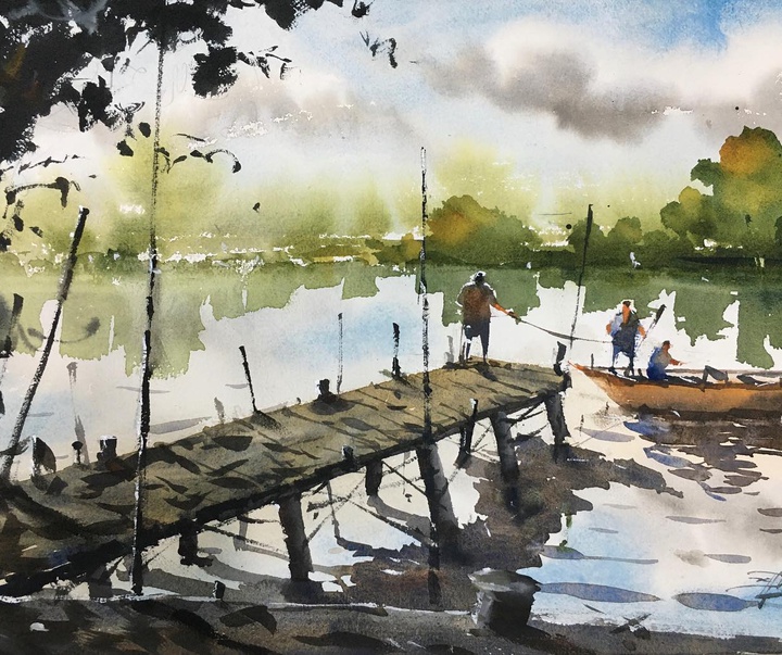 Gallery of Watercolor by Guin Srikanta-India