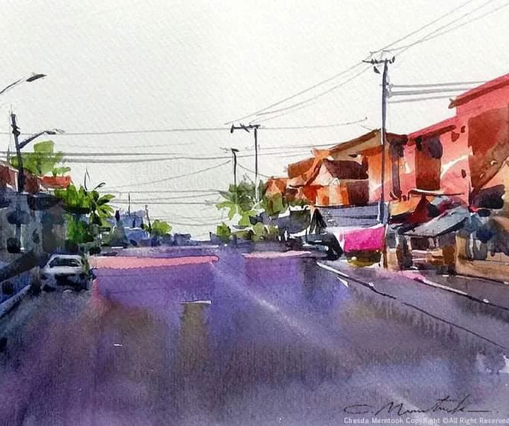 Gallery of Water color Painting by Chesda Merntook-Thailand