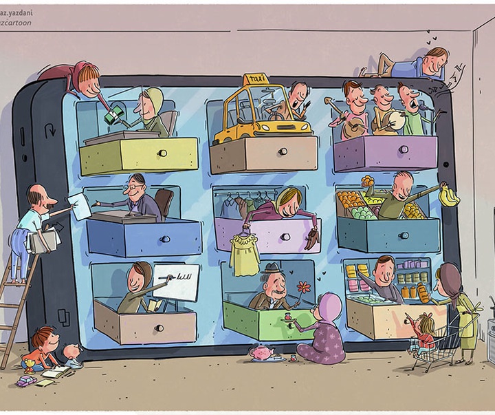 Gallery of Cartoon by Mahnaz Yazdani-Iran